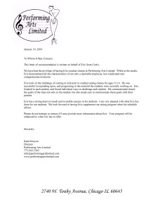 Performing Arts Limited Recommendation Letter